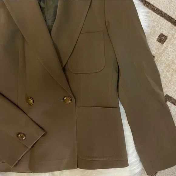 MaxMara Olive Wool Military Blazer Size 6 - Picture 3 of 15